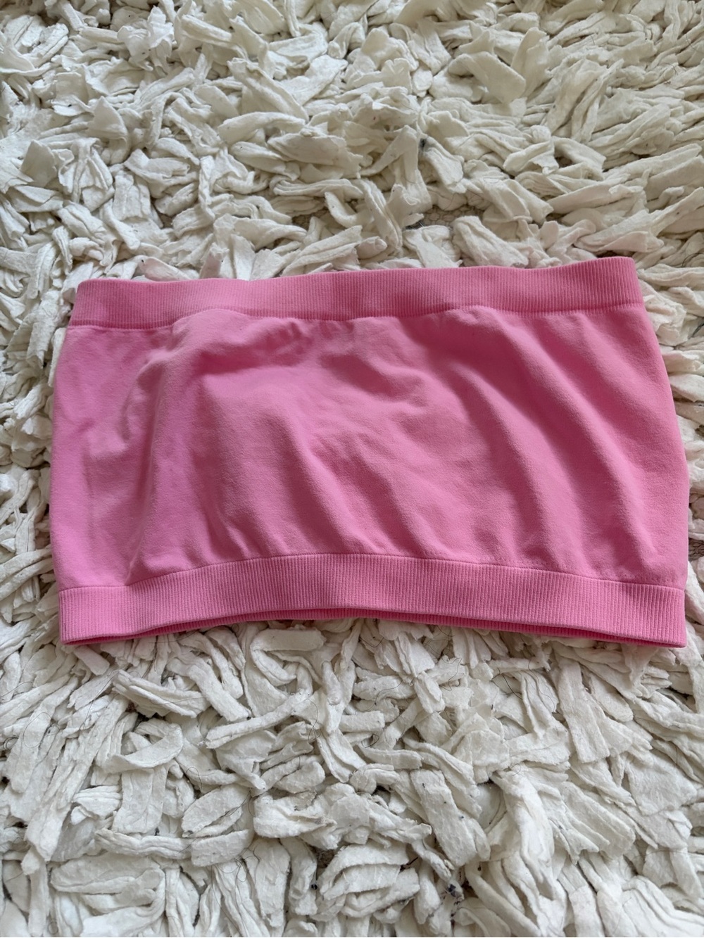 Barbie Pink Bandeau Tube Top with White Logo - Picture 2 of 3